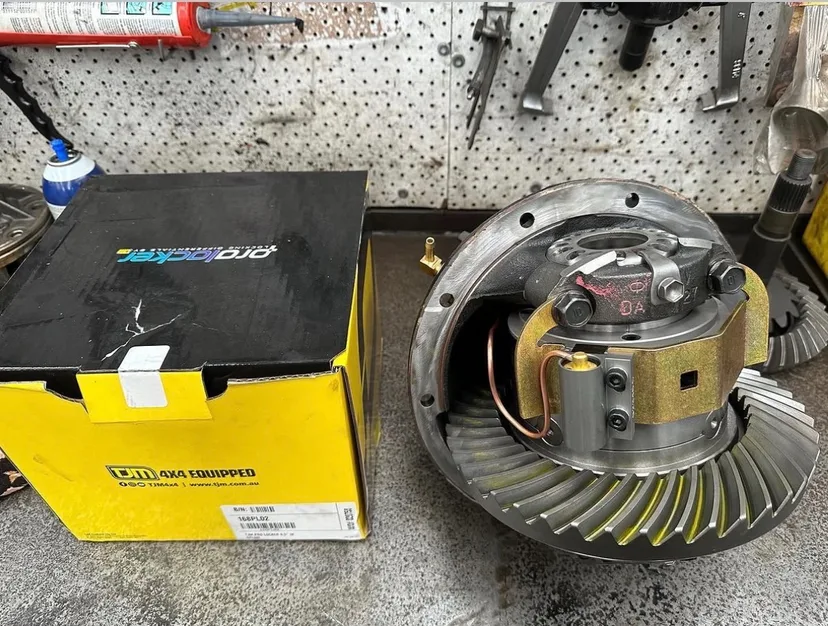Crown wheel and pinion with a new locker fitted, ready to go back into a 4WD differential